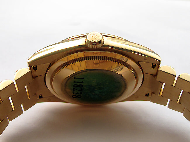 36mm Rolex 18k Gold Daydate Meteorite Diamond Dial 118238.