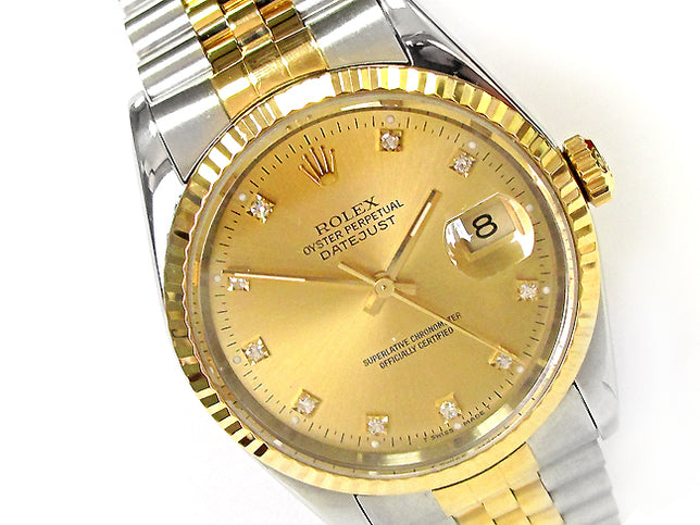 36mm Rolex Two-Tone Datejust  Diamond Dia 16233.