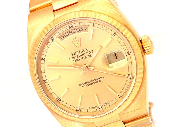36mm Rolex 18K Yellow Gold Oyster-Quartz Daydate 19018.