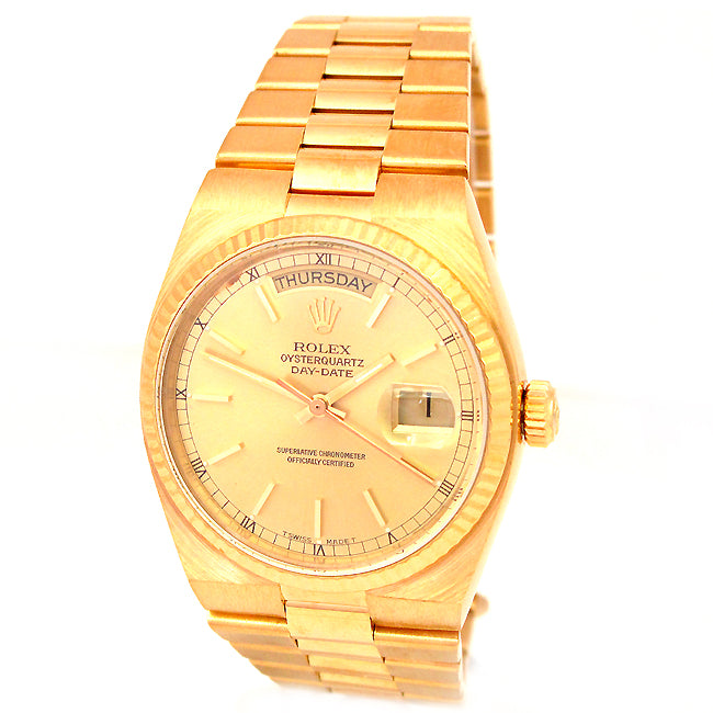 36mm Rolex 18K Yellow Gold Oyster-Quartz Daydate 19018.