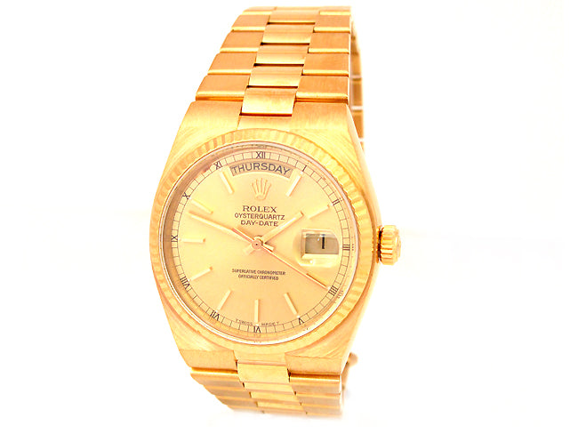 36mm Rolex 18K Yellow Gold Oyster-Quartz Daydate 19018.