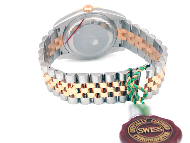36mm Rolex 18k Rose Gold & Stainless Datejust Turn-o-graph 116261