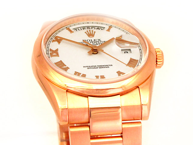 36mm Rolex 18k Rose Gold Daydate Oyster 118205.