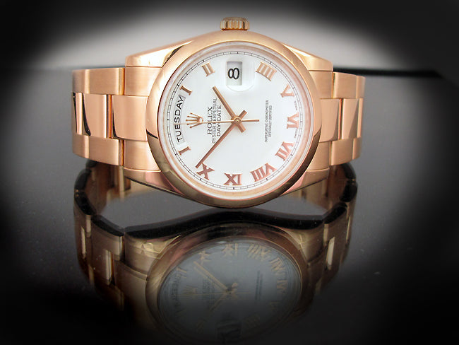 36mm Rolex 18k Rose Gold Daydate Oyster 118205.