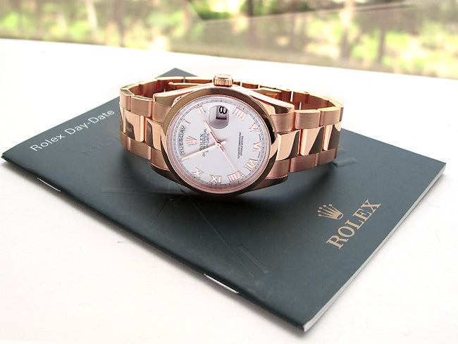 36mm Rolex 18k Rose Gold Daydate Oyster 118205.