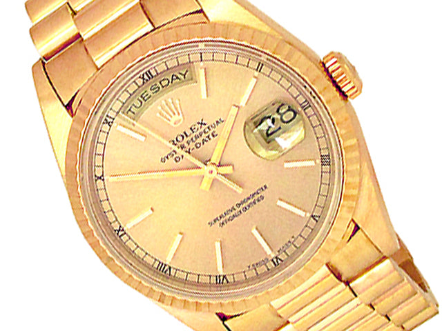 36mm Rolex 18k Yellow Gold Watch 18238.