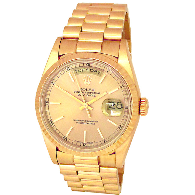 36mm Rolex 18k Yellow Gold Watch 18238.