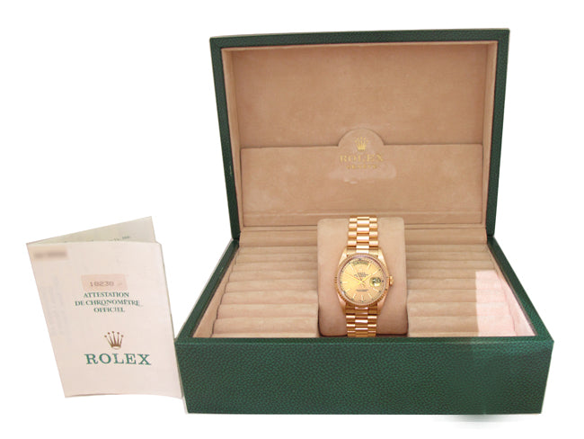 36mm Rolex 18k Yellow Gold Watch 18238.