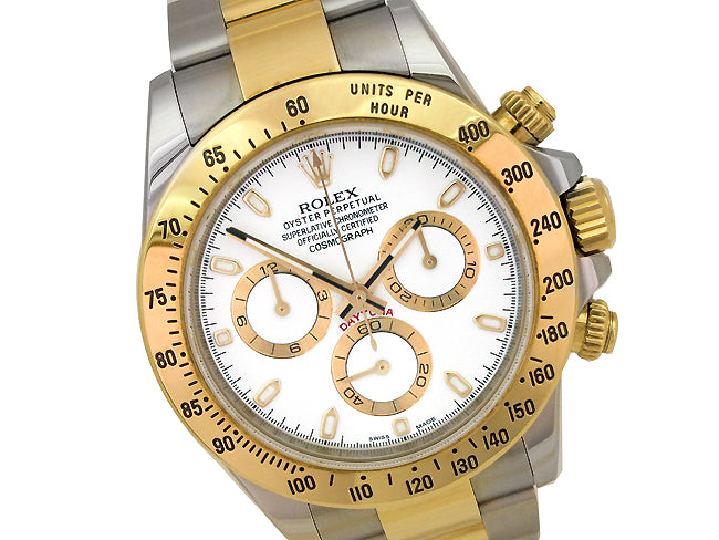 40mm Rolex Two-Tone Daytona White Dial 116523.