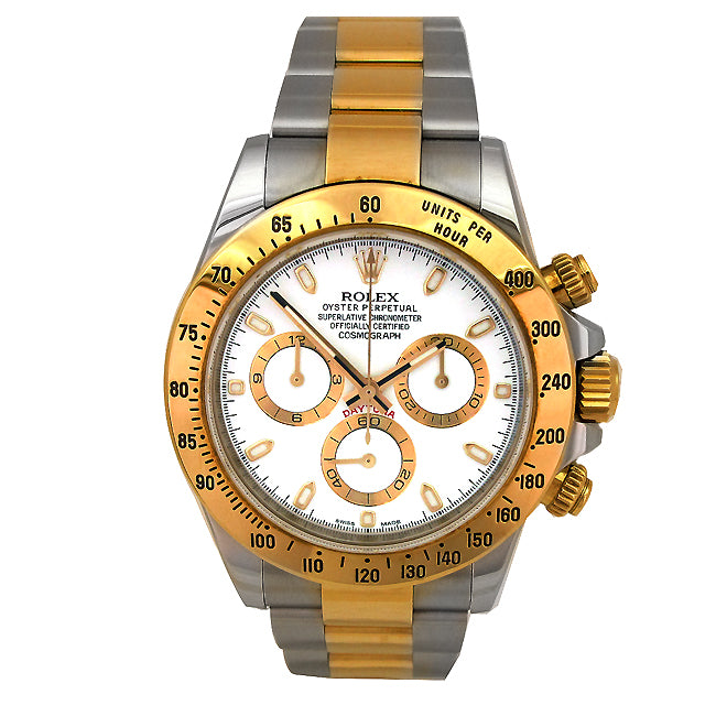 40mm Rolex Two-Tone Daytona White Dial 116523.