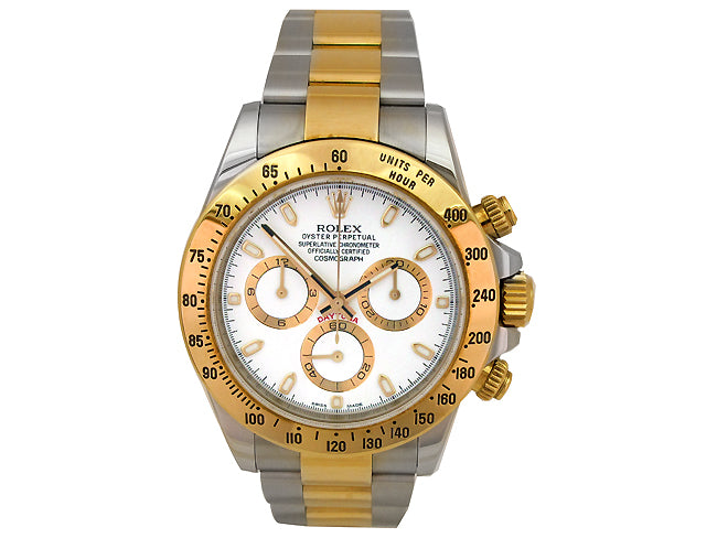 40mm Rolex Two-Tone Daytona White Dial 116523.