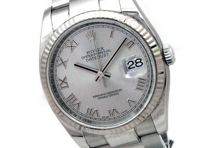 36mm Rolex Stainless Datejust Rhodium Dial Oyster 116234.