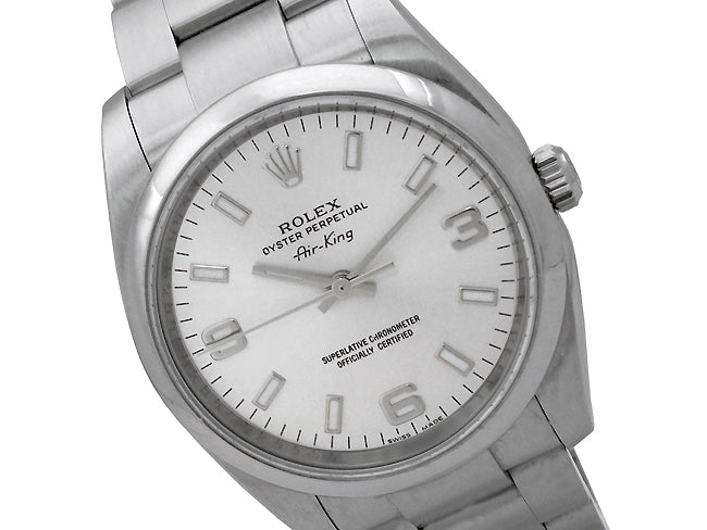 34mm Rolex Stainless Airking Silver 114200