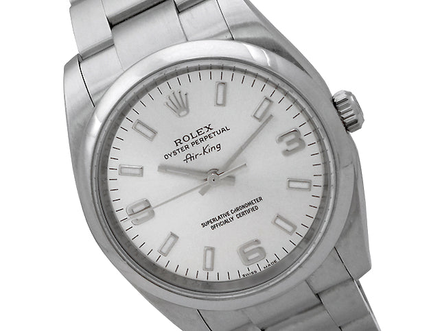 34mm Rolex Stainless Airking Silver 114200