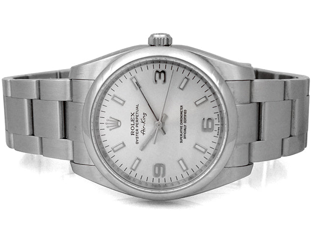 34mm Rolex Stainless Airking Silver 114200