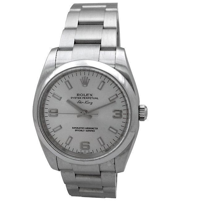 34mm Rolex Stainless Airking Silver 114200