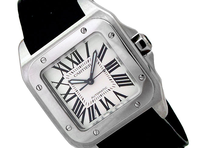 Midsize Cartier Stainless Santos 100  Watch W20106X8