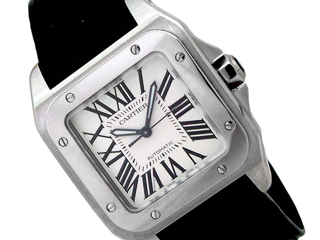 Midsize Cartier Stainless Santos 100  Watch W20106X8