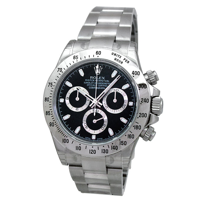 40mm Rolex Stainless Steel Oyster Perpetual Daytona Cosmograph Watch 116520