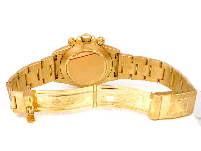40mm Rolex 18k Yellow Gold Daytona Black Dial Watch 16528.