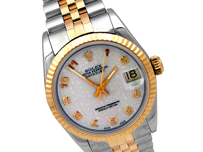 31mm Rolex Two-Tone Datejust Silver Jubilee Arb Dial 68273.