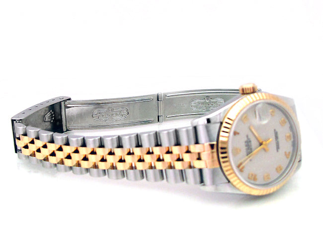 31mm Rolex Two-Tone Datejust Silver Jubilee Arb Dial 68273.