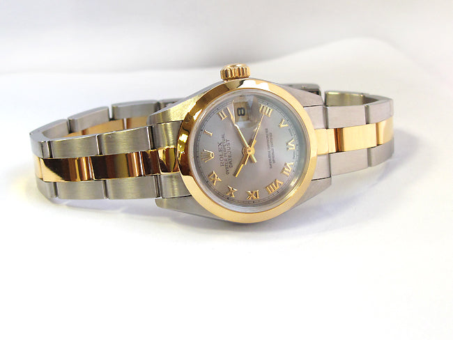 26mm Rolex Two-Tone Datejust Rhod Dial Oyster Band 79163.