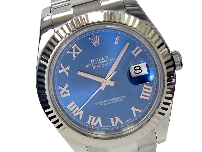 41mm Rolex Stainless Datejust II Blue Roman 116334.