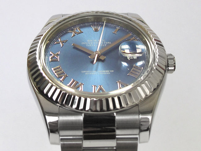 41mm Rolex Stainless Datejust II Blue Roman 116334.