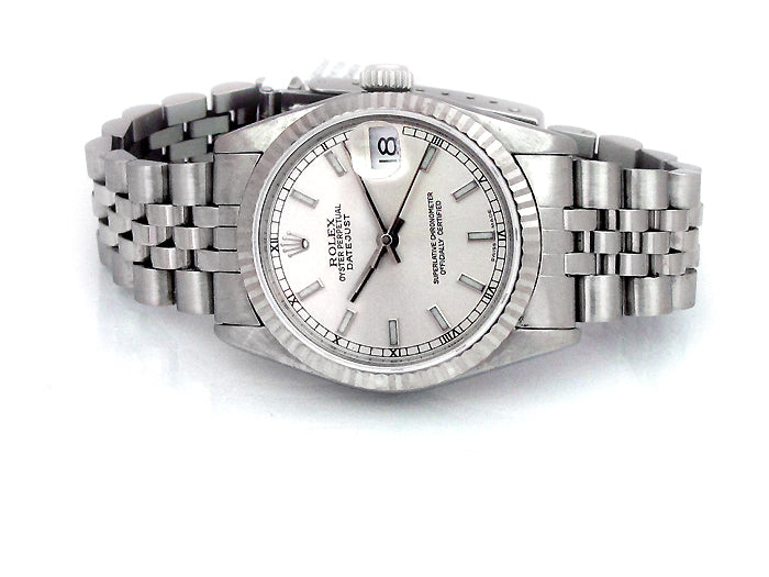 31mm Rolex Stainless Datejust Watch Silver Dial 68274.