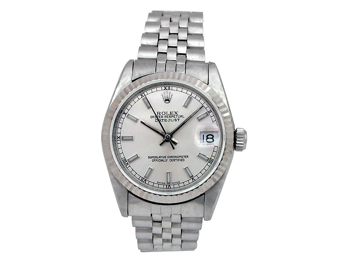 31mm Rolex Stainless Datejust Watch Silver Dial 68274.