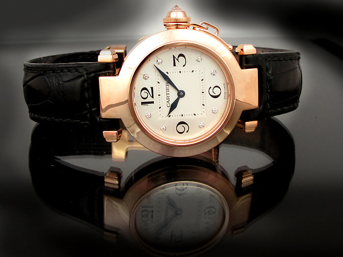 32mm 18K Rose Gold Cartier Pasha Diamond Dial WJ119136