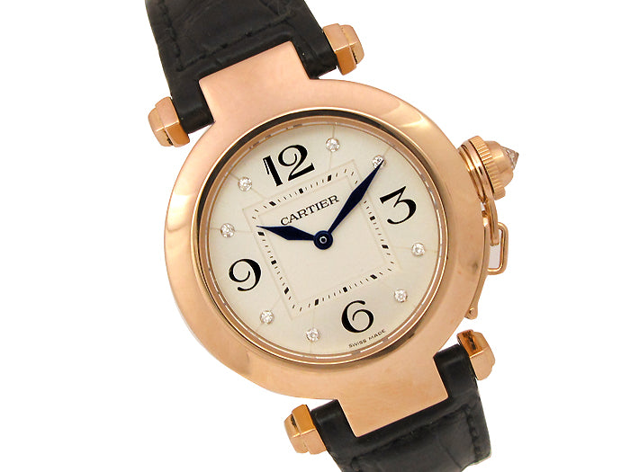 32mm 18K Rose Gold Cartier Pasha Diamond Dial WJ119136