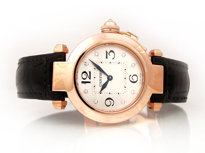 32mm 18K Rose Gold Cartier Pasha Diamond Dial WJ119136