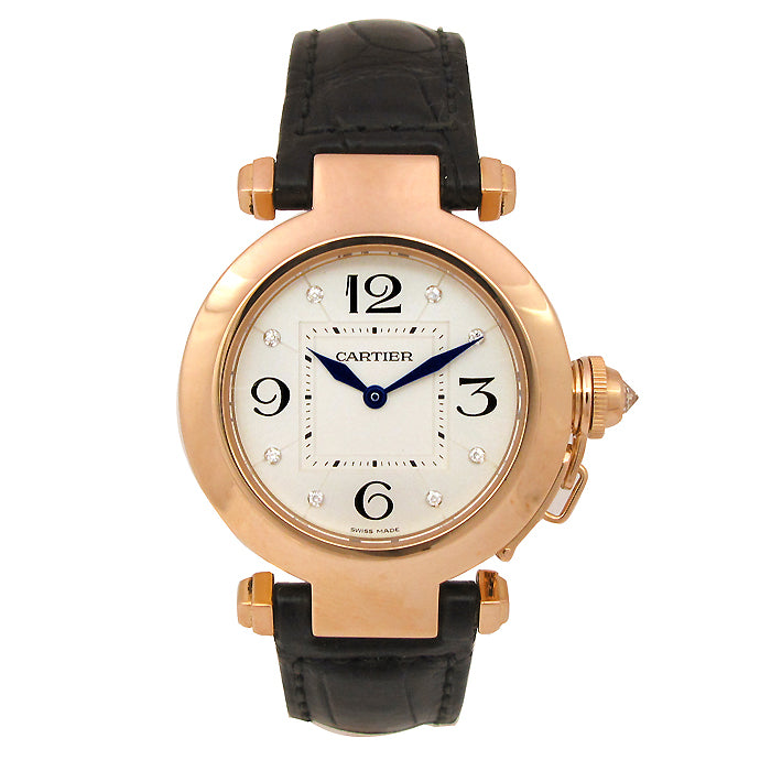 32mm 18K Rose Gold Cartier Pasha Diamond Dial WJ119136