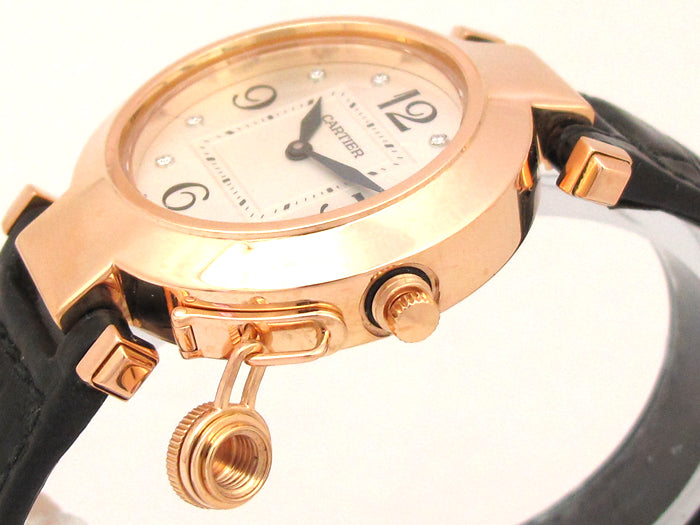32mm 18K Rose Gold Cartier Pasha Diamond Dial WJ119136