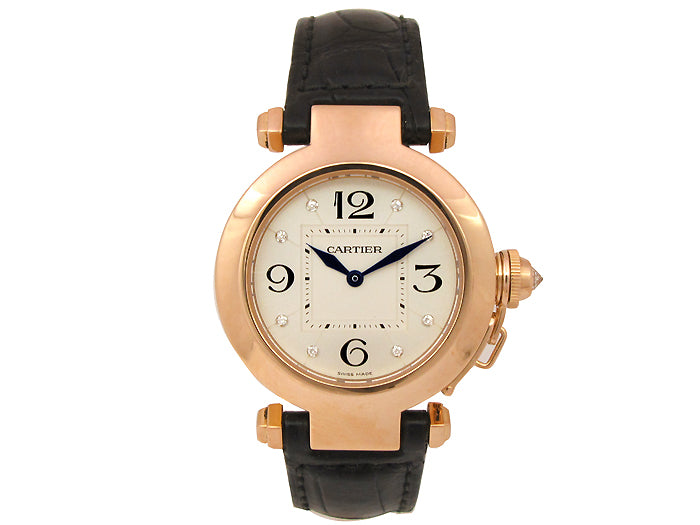 32mm 18K Rose Gold Cartier Pasha Diamond Dial WJ119136