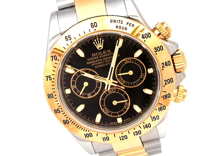 40mm Rolex Two-Tone Daytona Black 116523.