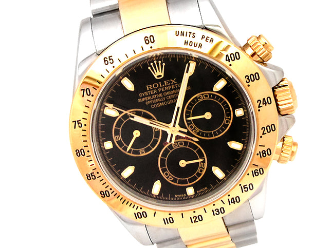 40mm Rolex Two-Tone Daytona Black 116523.