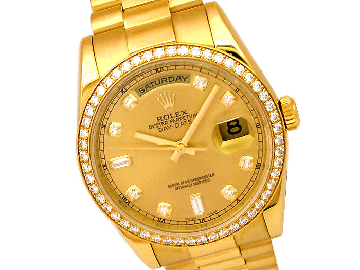 36mm Rolex 18k Yellow Gold Crown Collection Daydate 118348.