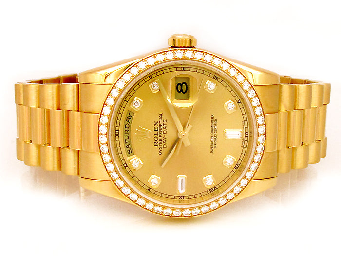 36mm Rolex 18k Yellow Gold Crown Collection Daydate 118348.