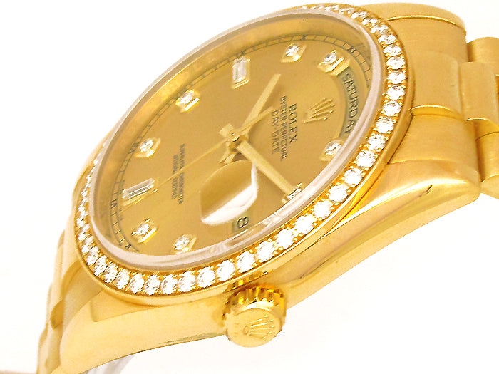 36mm Rolex 18k Yellow Gold Crown Collection Daydate 118348.