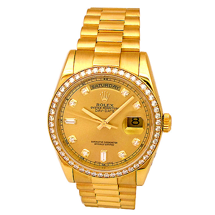 36mm Rolex 18k Yellow Gold Crown Collection Daydate 118348.