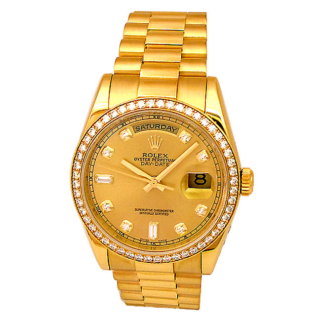 36mm Rolex 18k Yellow Gold Crown Collection Daydate 118348.
