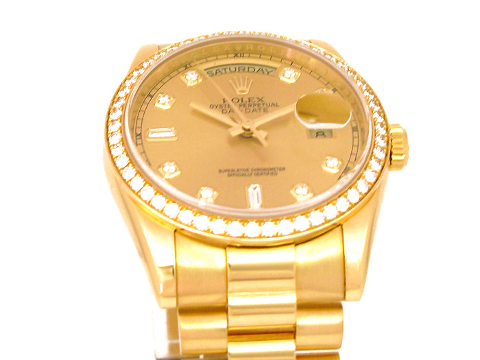 36mm Rolex 18k Yellow Gold Crown Collection Daydate 118348.