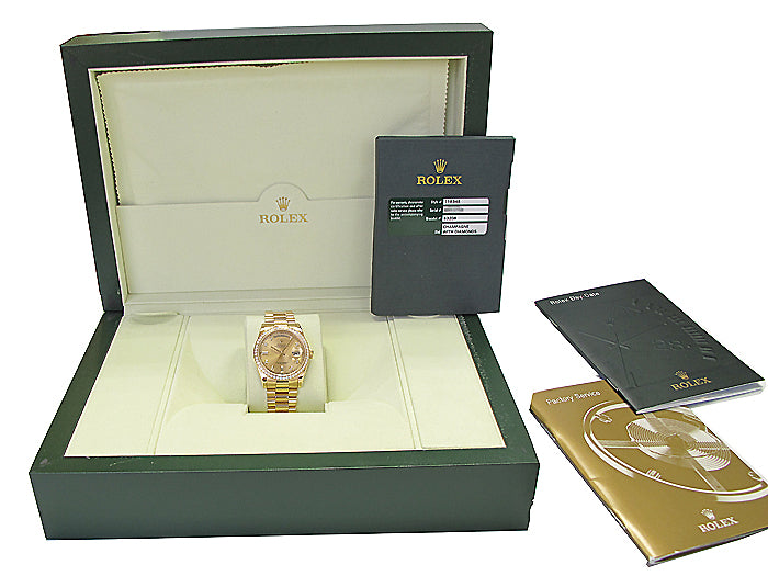 36mm Rolex 18k Yellow Gold Crown Collection Daydate 118348.