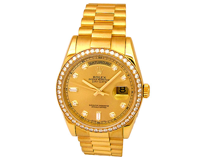36mm Rolex 18k Yellow Gold Crown Collection Daydate 118348.