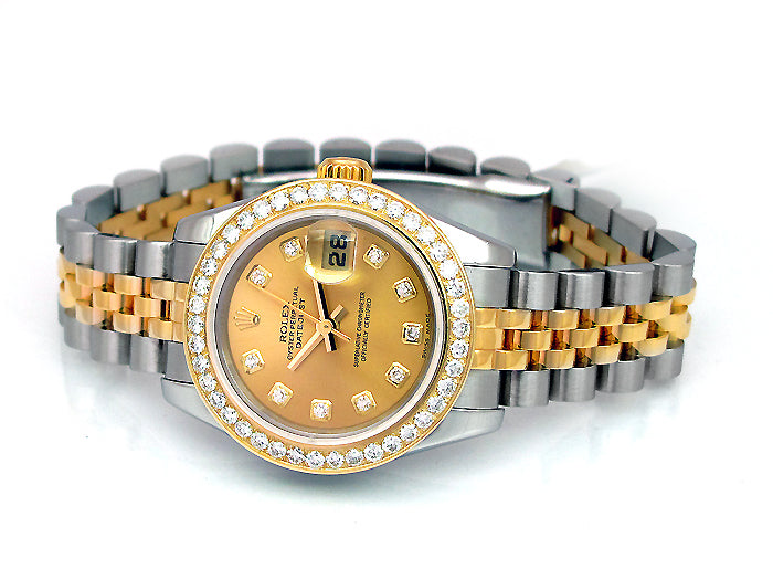 26mm Rolex Two-Tone Datejust Diamond Dial 179173.