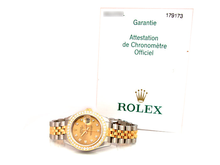 26mm Rolex Two-Tone Datejust Diamond Dial 179173.