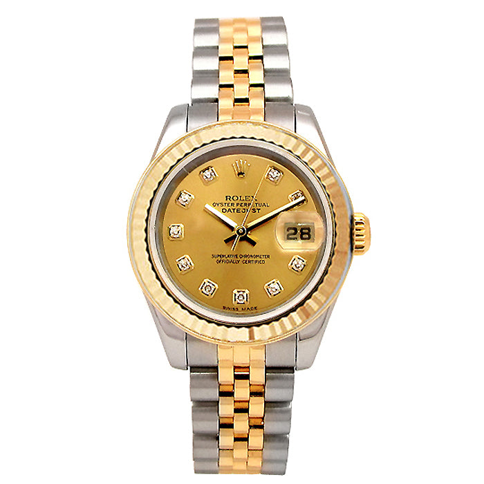 26mm Rolex Two-Tone Datejust Diamond Dial 179173.
